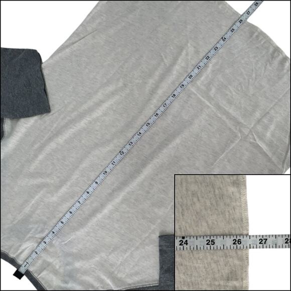 LAT Raglan Baseball Tee Shirt Top Ladies Large Heather Gray Crew Neck 3/4 Sleeve - Picture 10 of 10